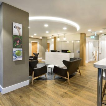 Modern, stylish waiting areas at My Healthcare Clinic, designed by Retail Experience Design