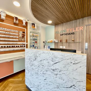 Reception area at Alan Tyler Opticians